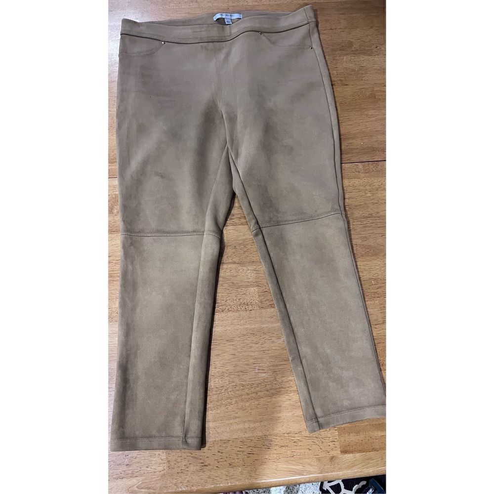 MARC NEW YORK ANDREW MARC TAN FAUX SUEDE PANTS WOMENS SIZE L